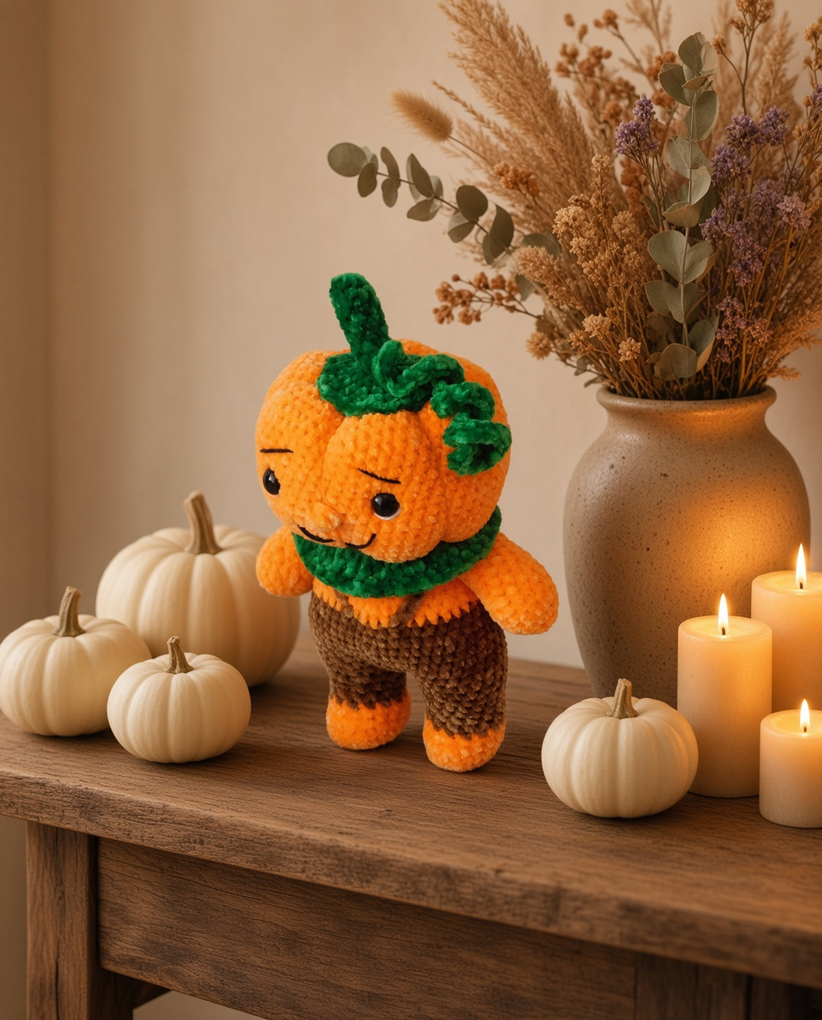 Pumpkin Boy Girl Amigurumi Crochet Pattern | Chenille Plush ToyDigital product