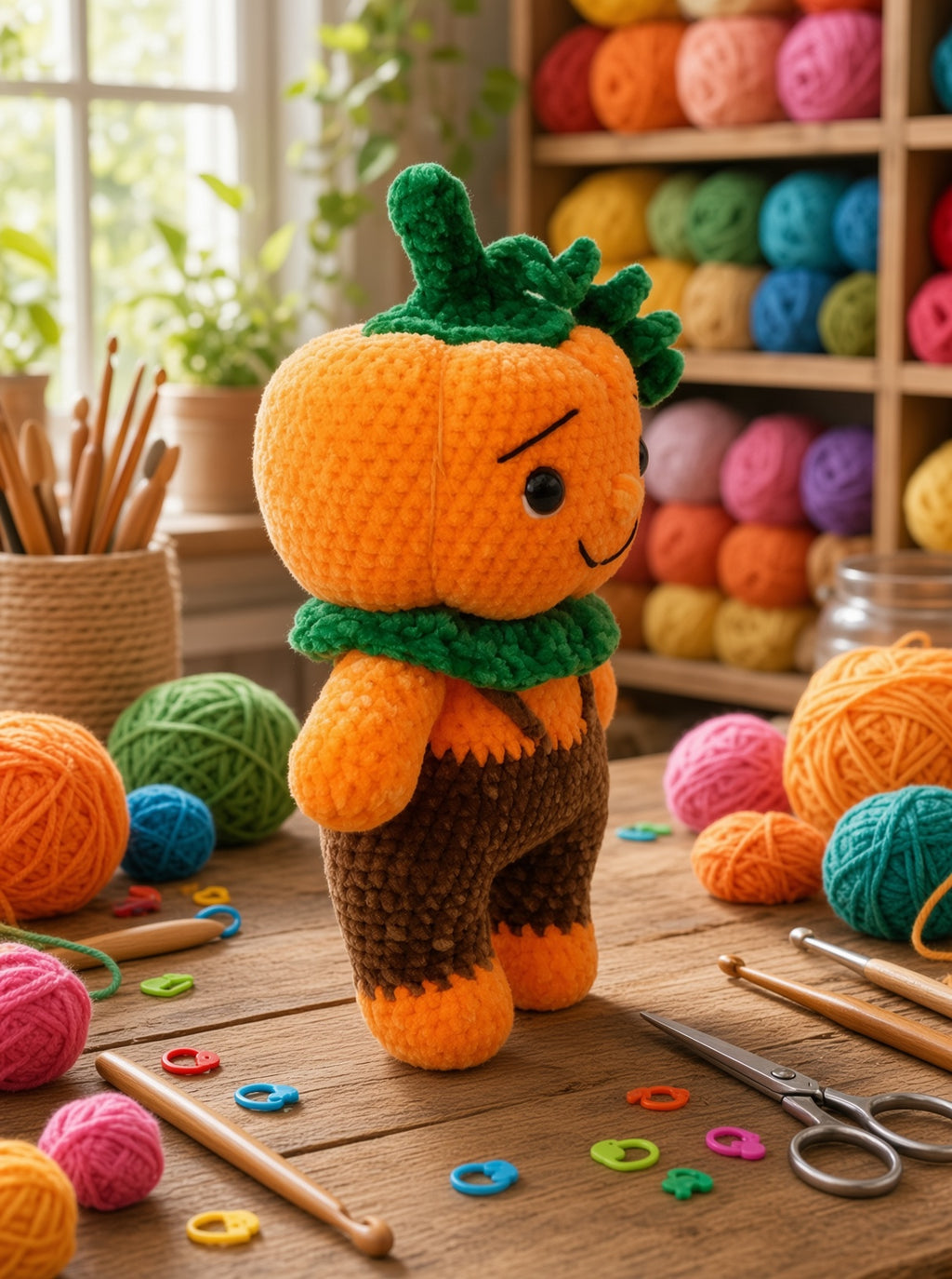 Pumpkin Boy Girl Amigurumi Crochet Pattern | Chenille Plush ToyDigital product