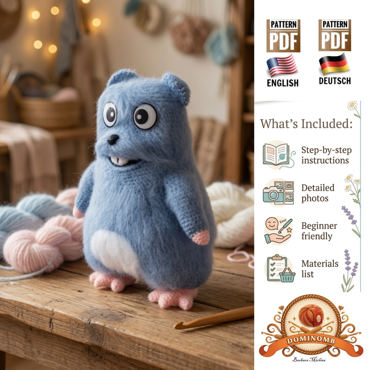 CROCHET PATTERN/ Patron of lemmings/Mouse  /Amigurumi PDF only/旅鼠
