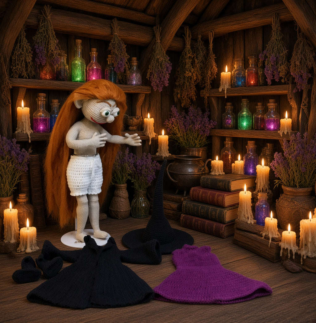 CROCHET PATTERN/Young witch / amigurumi PDF only