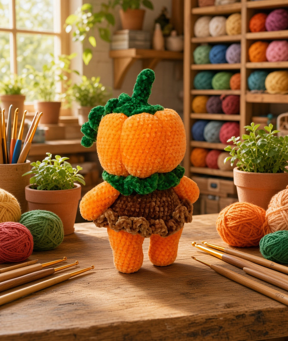 Pumpkin Boy Girl Amigurumi Crochet Pattern | Chenille Plush ToyDigital product
